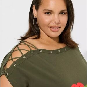 Torrid Heritage Dolman Olive Green Top 3X NWT